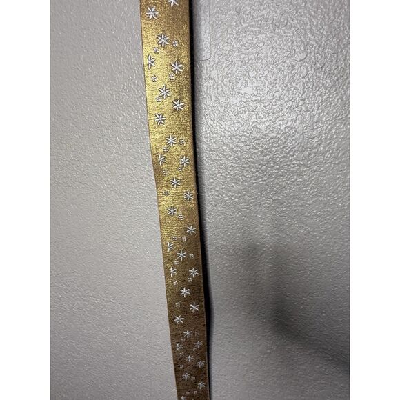 Linea Pelle Womens 2" Wide Leather Belt Gold Floral Embroidered Size L Large - Picture 6 of 14